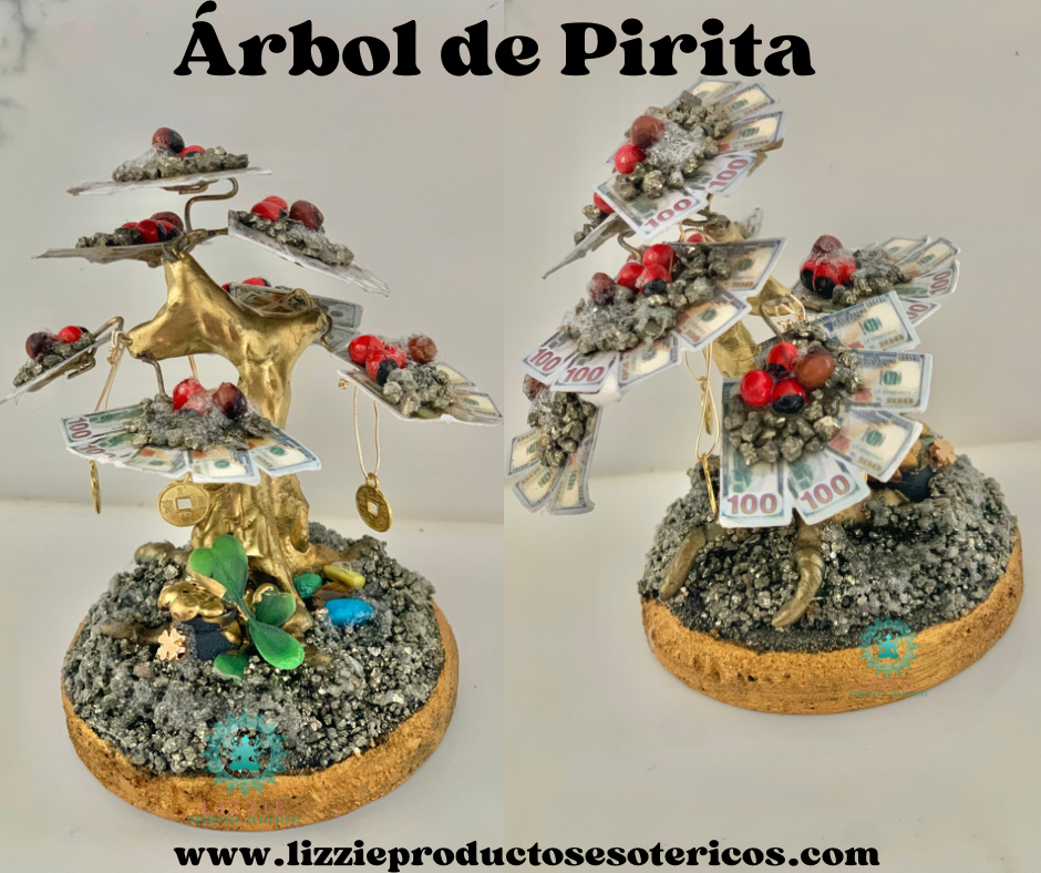 Árbol de Pirita , Pulsera de Cuarzos y 2 Inciensos de Money ( Para la buena suerte