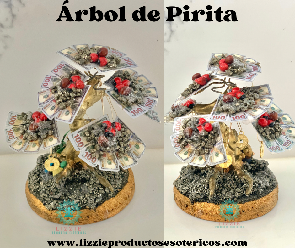 Árbol de Pirita , Pulsera de Cuarzos y 2 Inciensos de Money ( Para la buena suerte