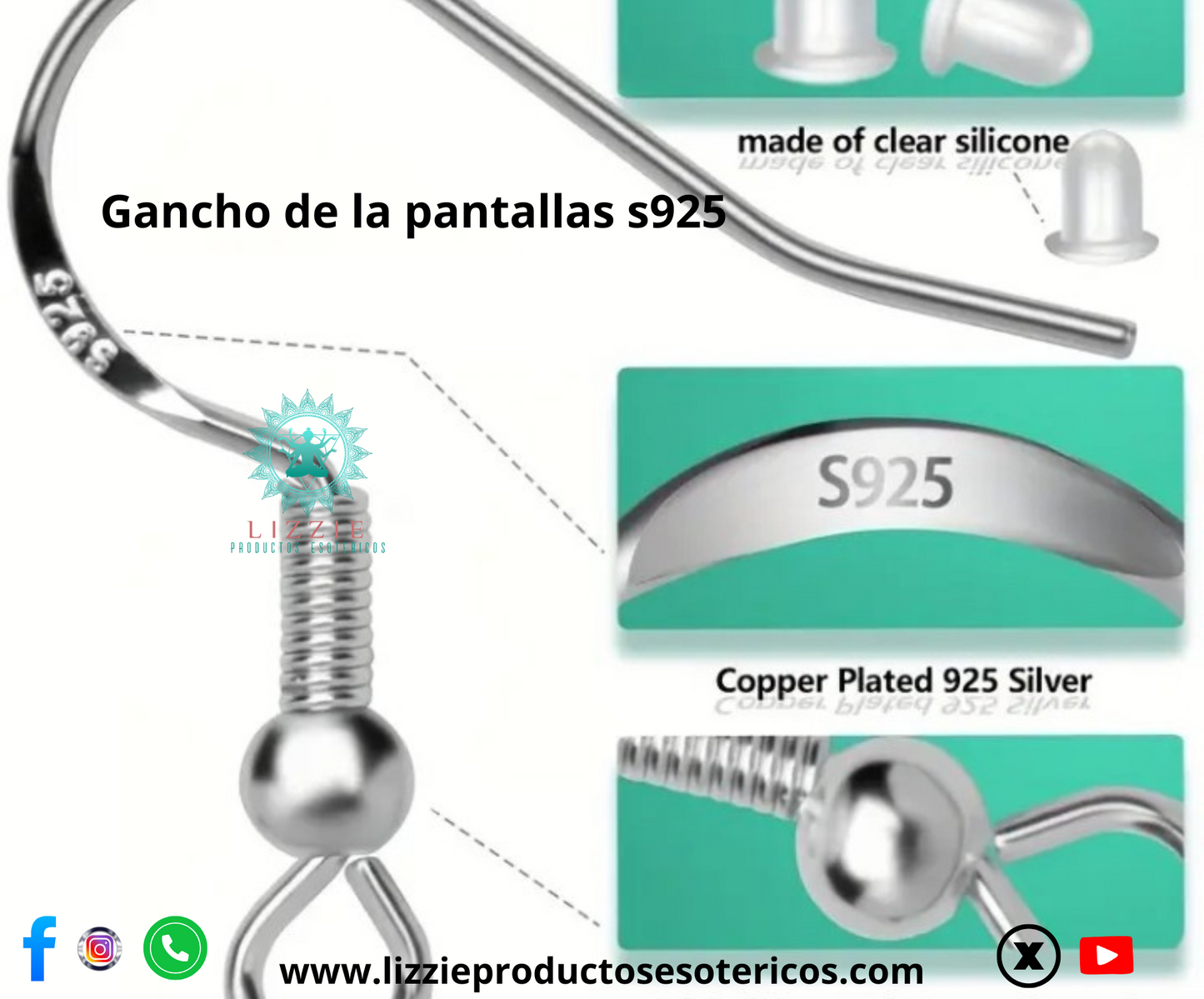 Colgantes con dije en metal en forma de corazón y cuarzos formando árbol de la vida y pantallas