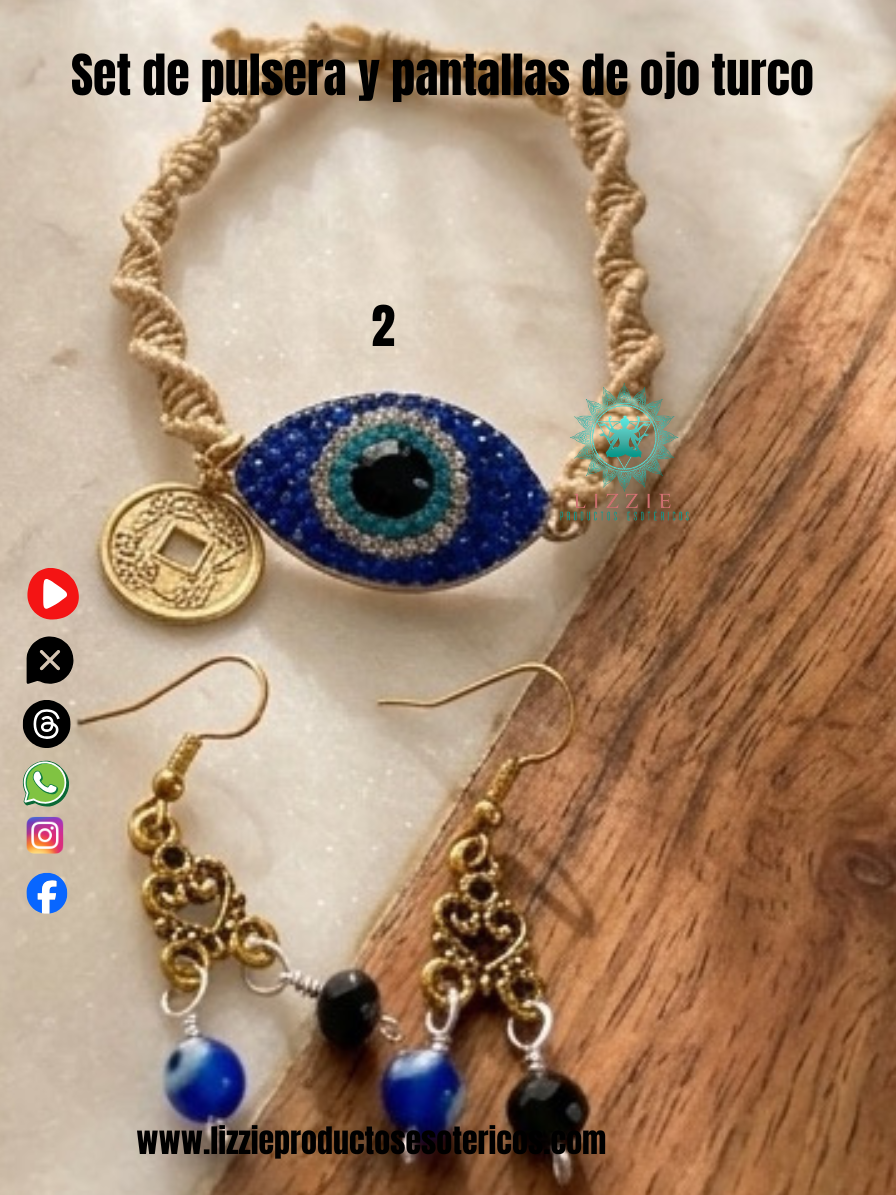 Set de pulsera y pantallas de ojo turco
