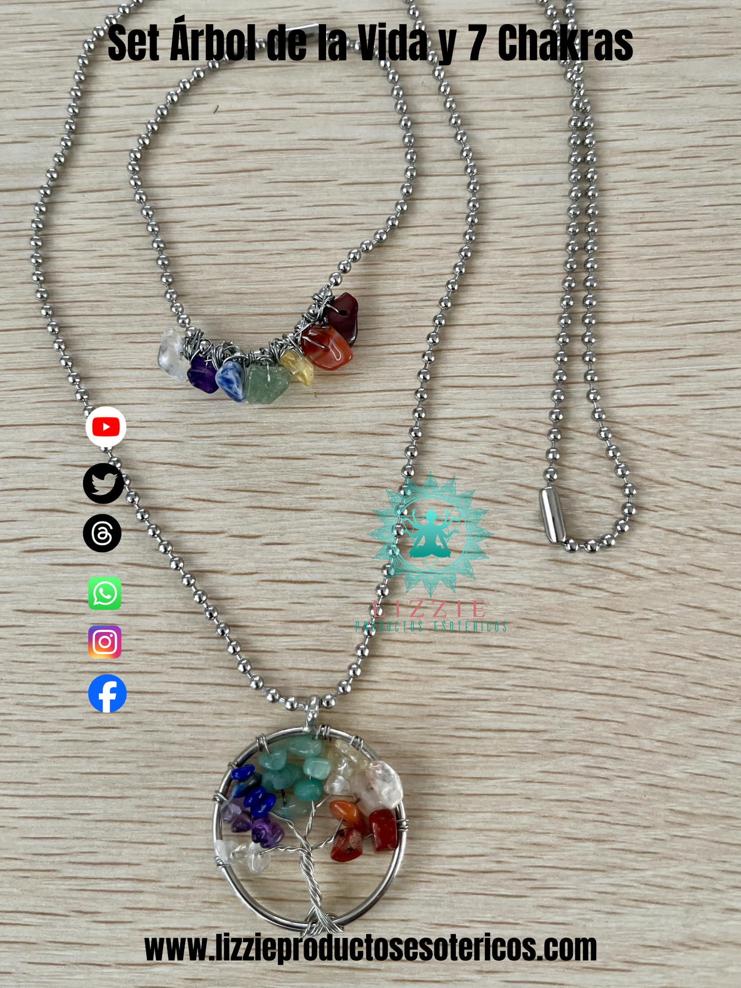 Set árbol de la vida y 7 chakras