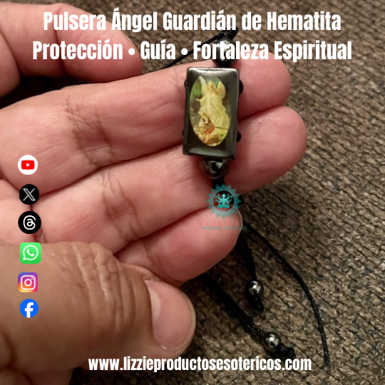 Pulsera Ángel Guardián de Hematita
Protección • Guía • Fortaleza Espiritual