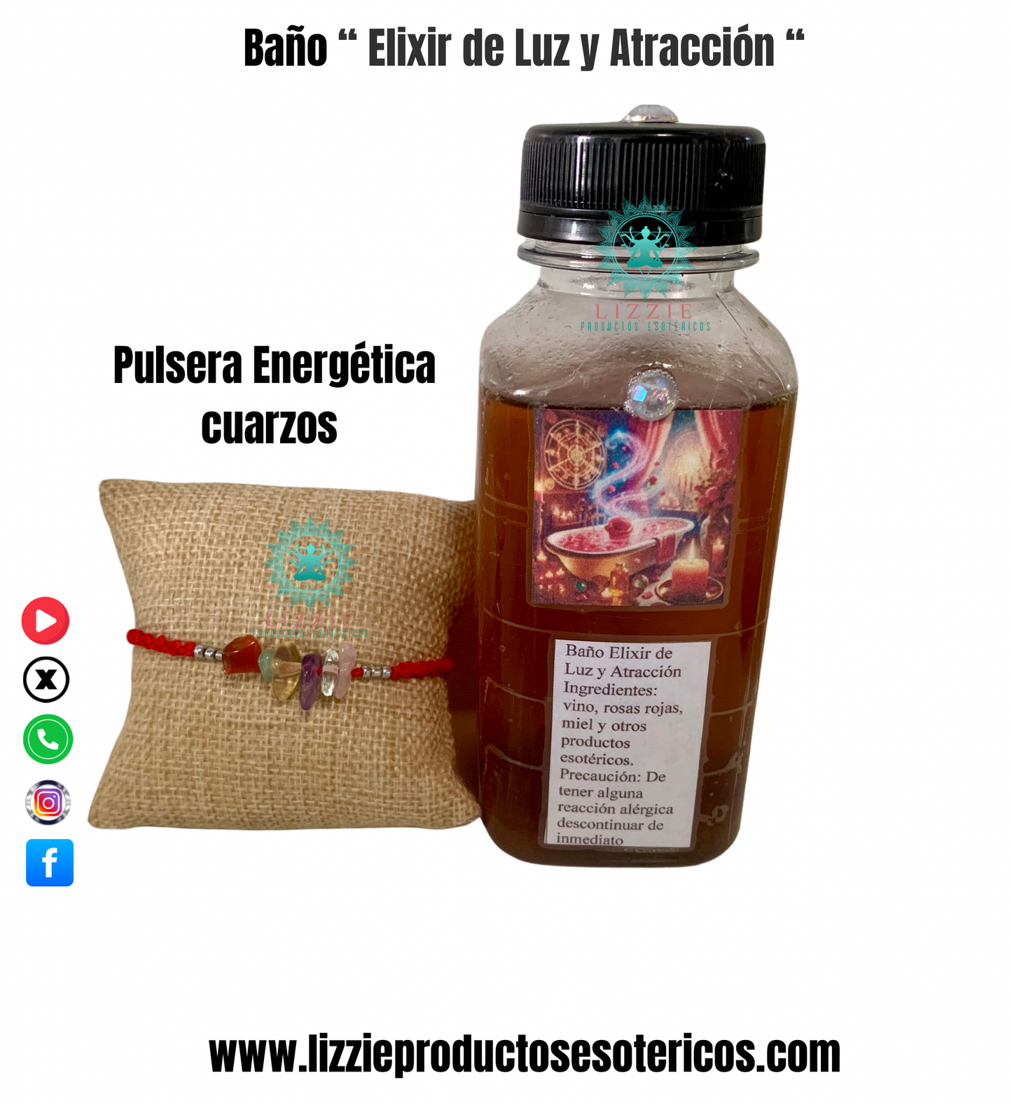 Baño “ Elixir de Luz y Atracción “ y Pulsera Energética