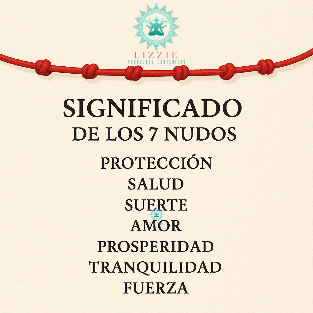 Pulsera con hilo rojo con los 7 nudos