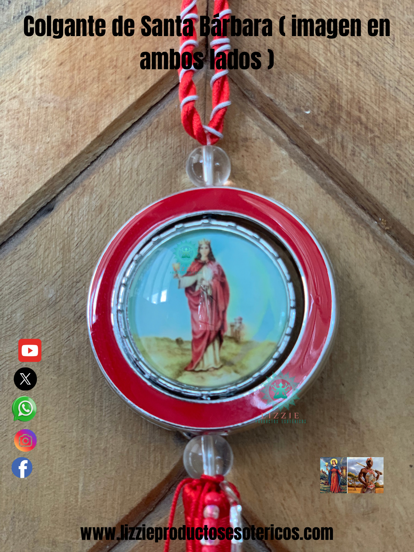 Colgante de Santa Bárbara ( imagen en ambos lados )
