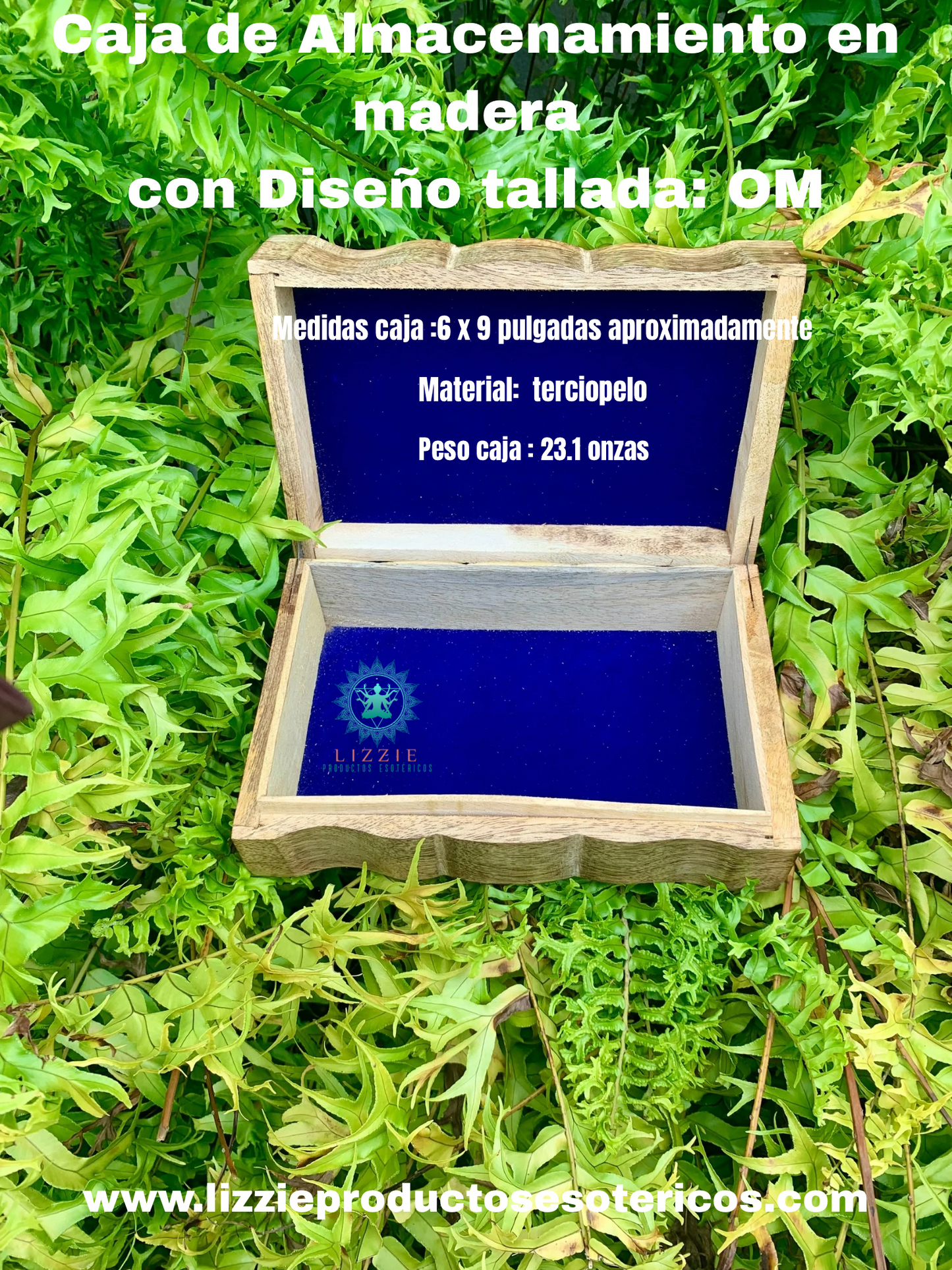Caja de Almacenamiento de Madera con diseño OM