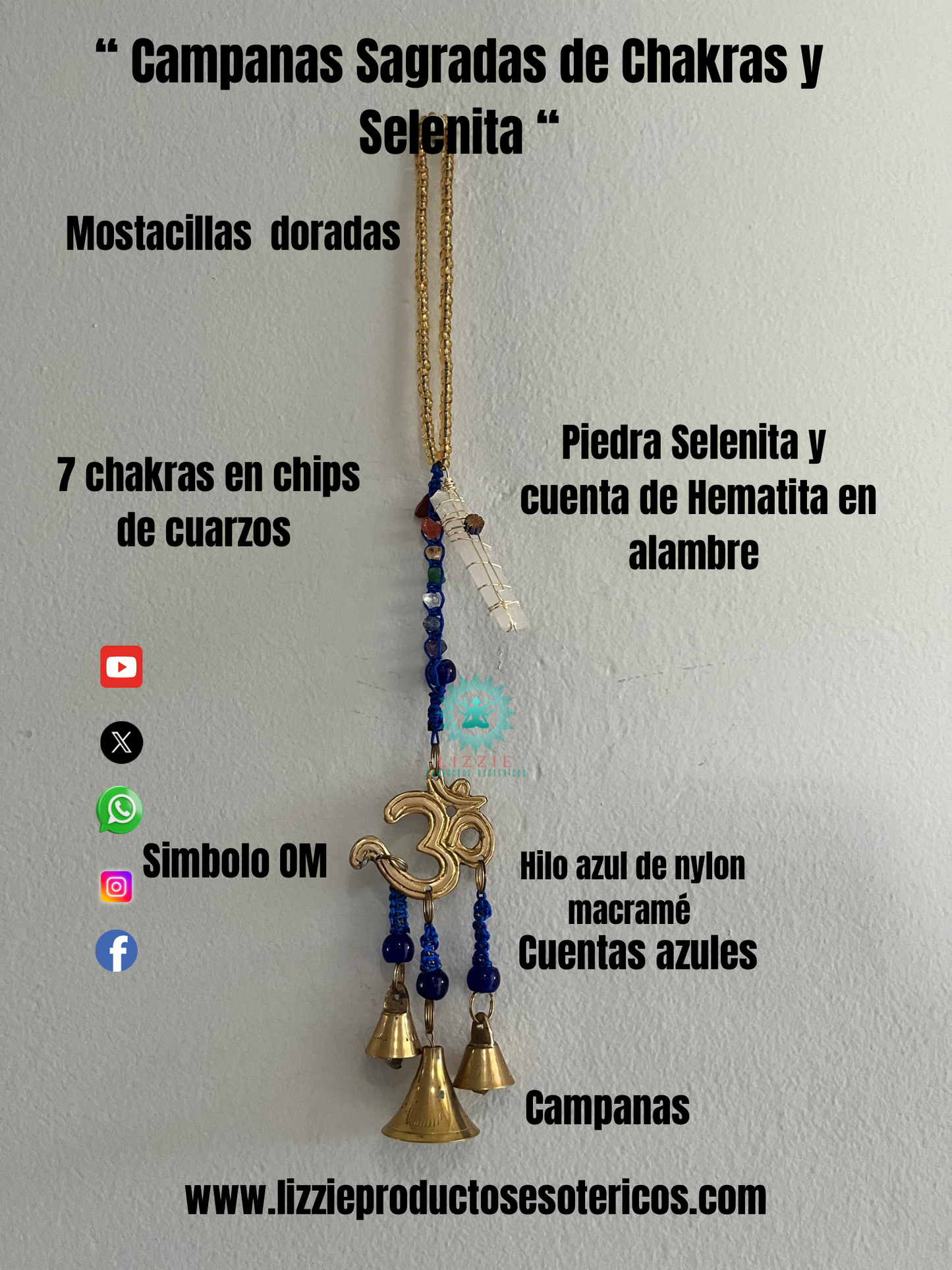 Campana Sagrada de Chakras y Selenita