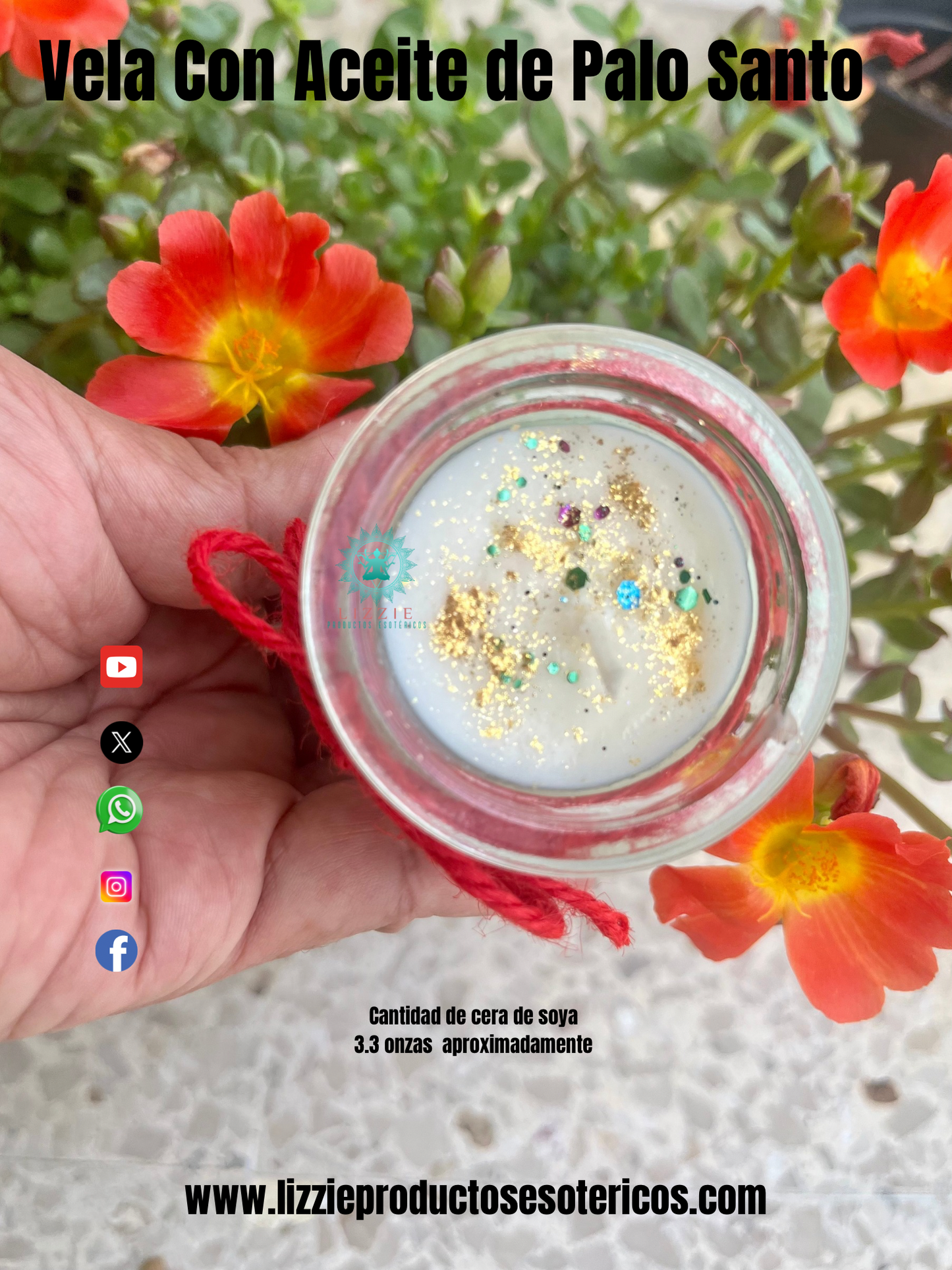 Vela con aceite de Palo Santo
