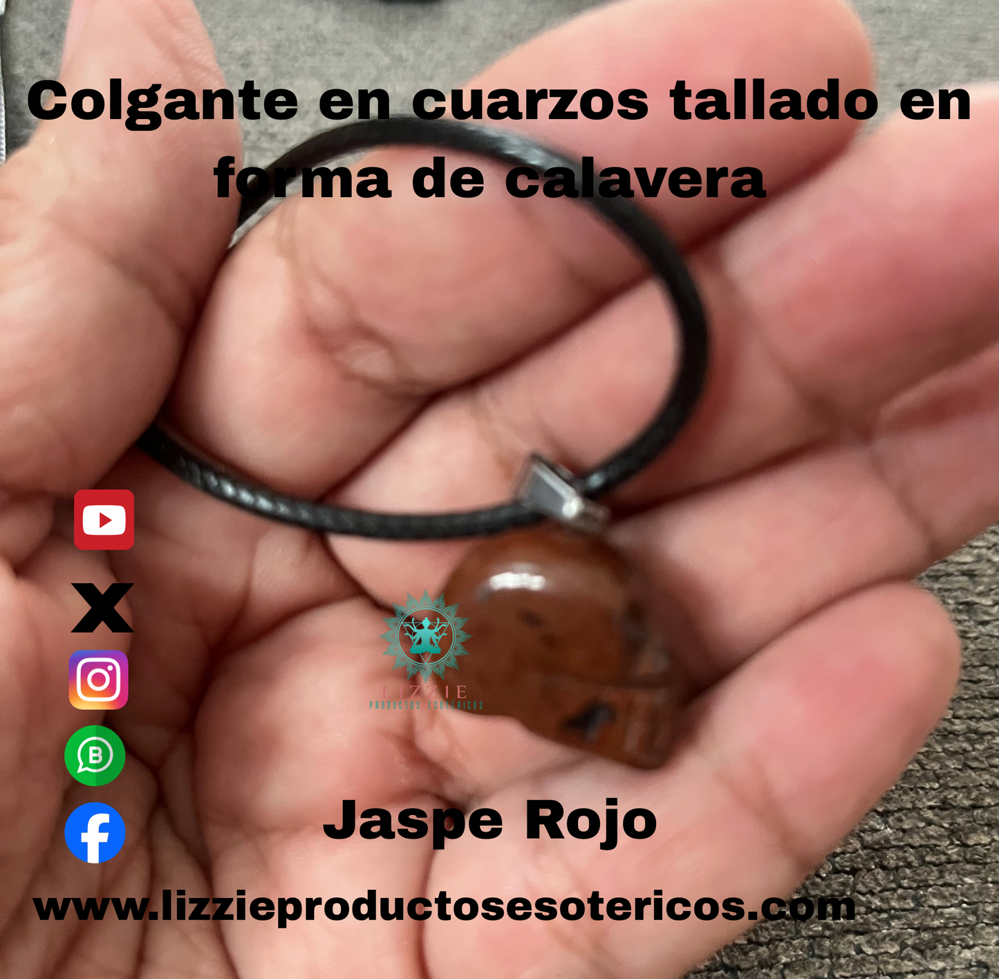 Colgante Cuarzo tallados en forma de Calavera