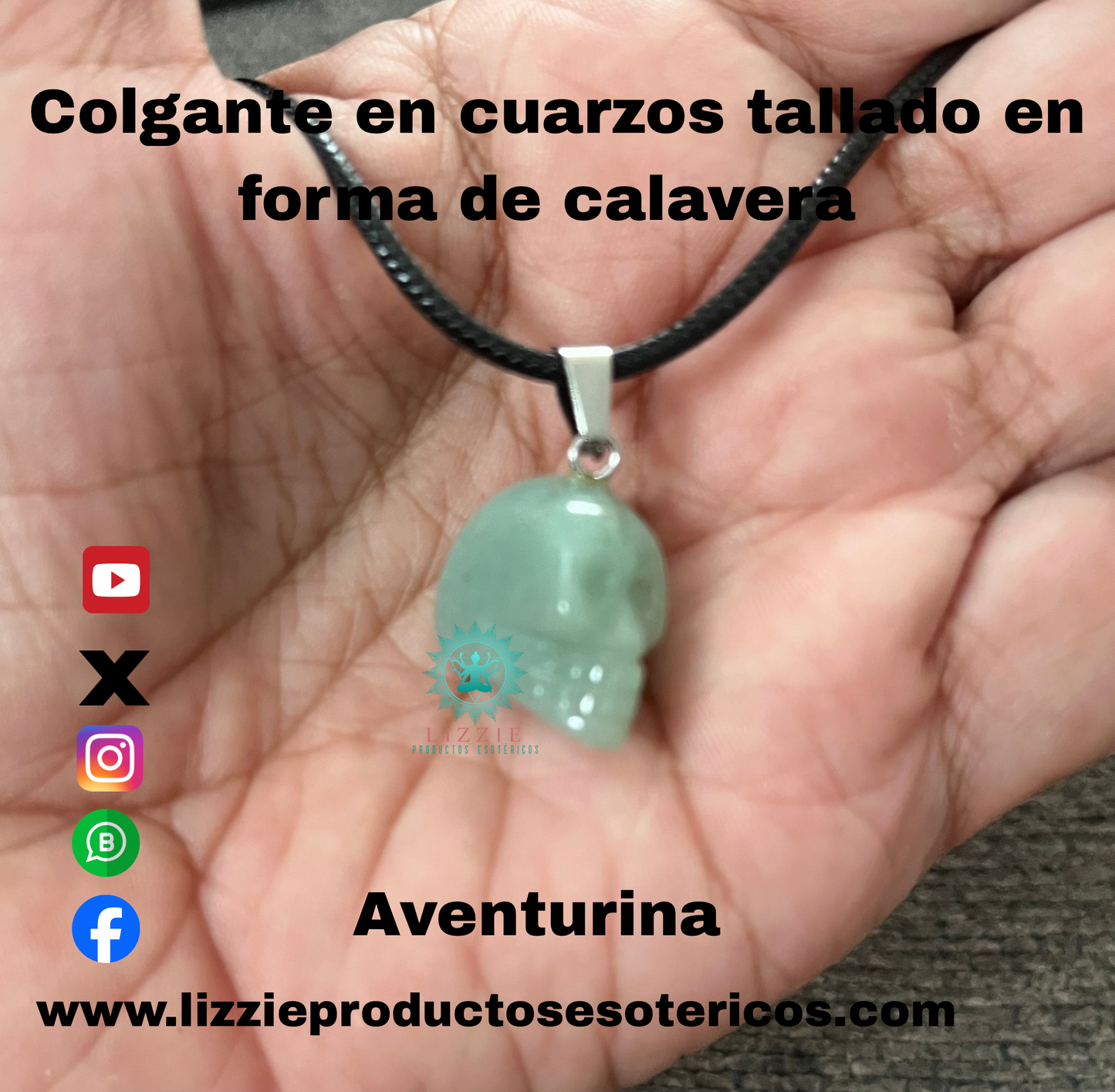 Colgante Cuarzo tallados en forma de Calavera