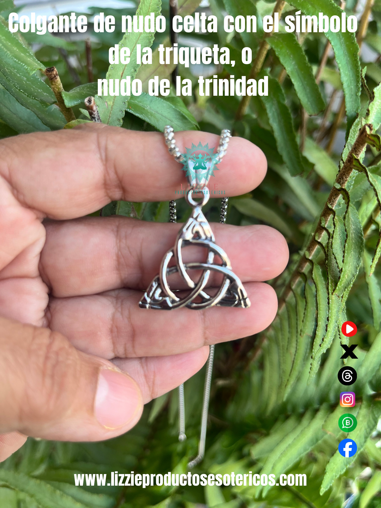 Colgante de Nudo Celta con símbolo de la triqueta o Nudo de la Trinidad