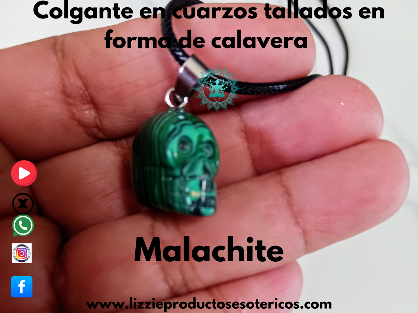 Colgante Cuarzo tallados en forma de Calavera