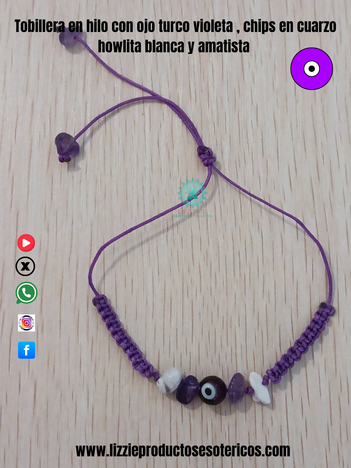 Tobilleras en hilo con ojos turcos