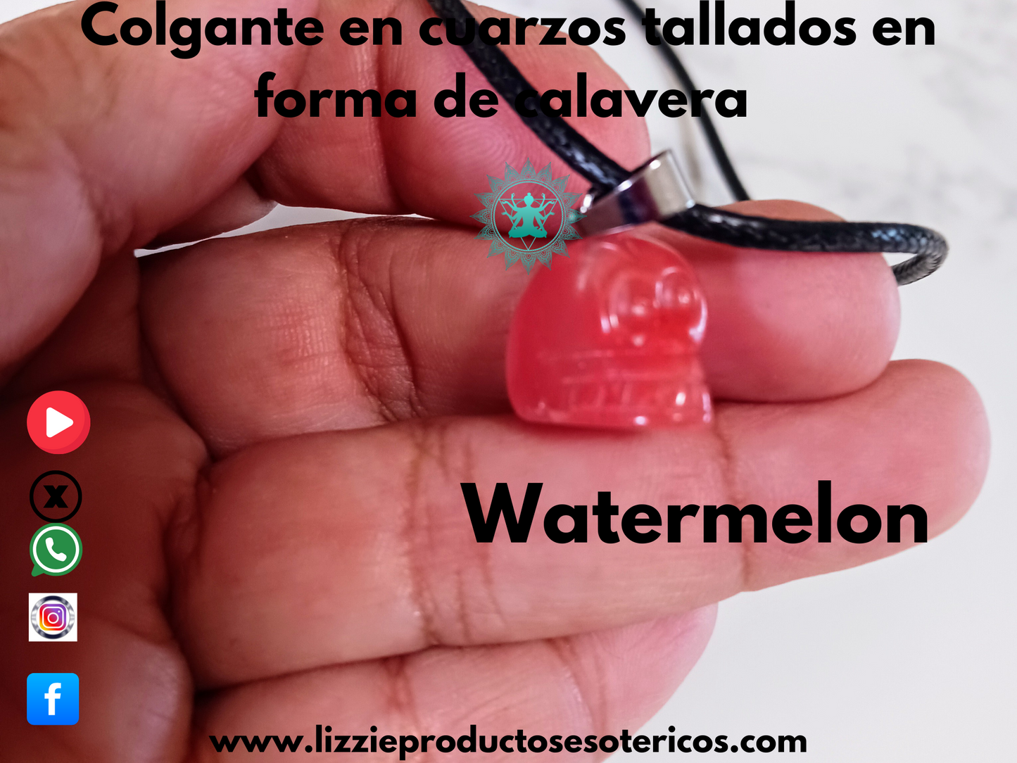 Colgante Cuarzo tallados en forma de Calavera