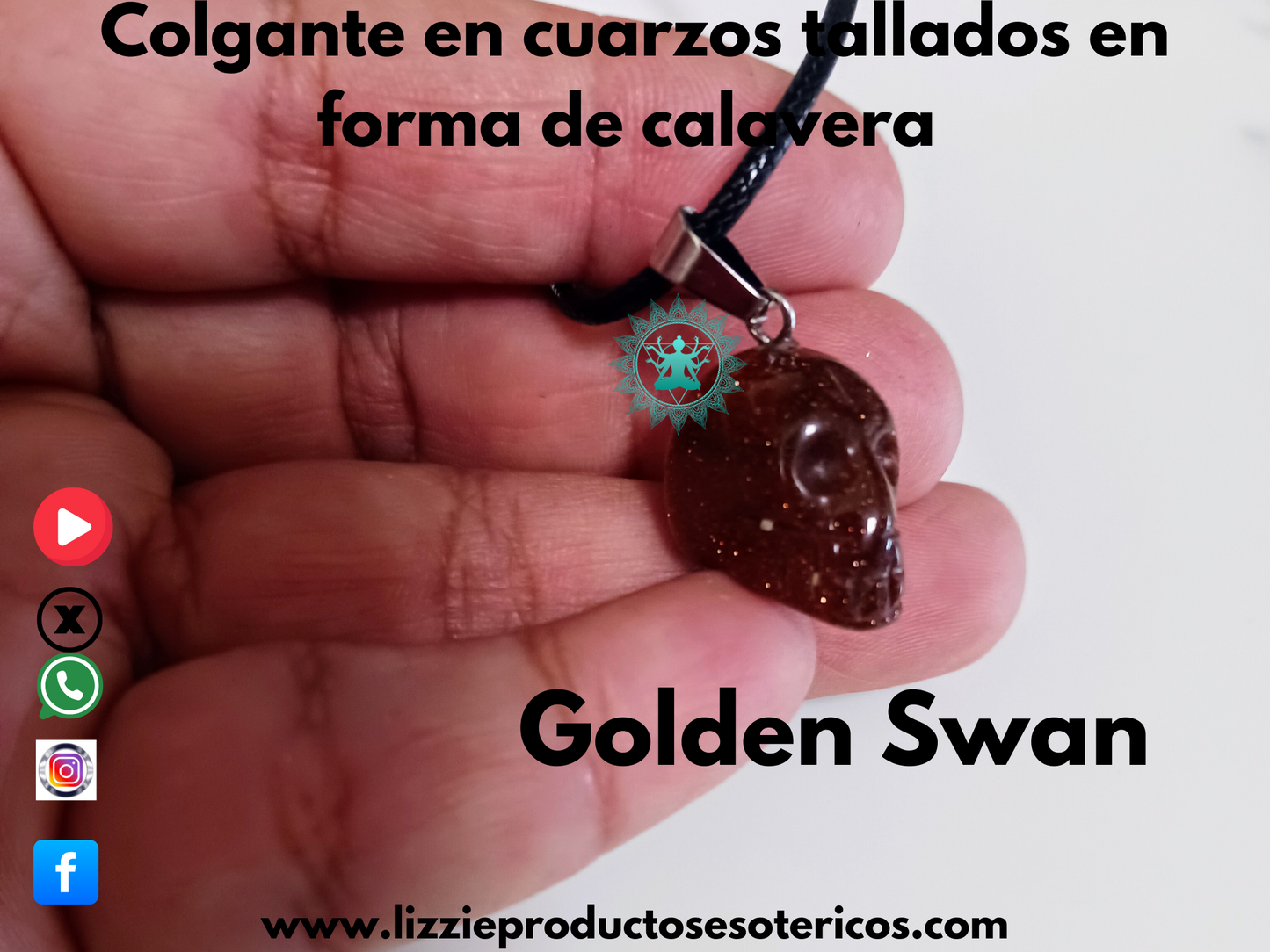 Colgante Cuarzo tallados en forma de Calavera
