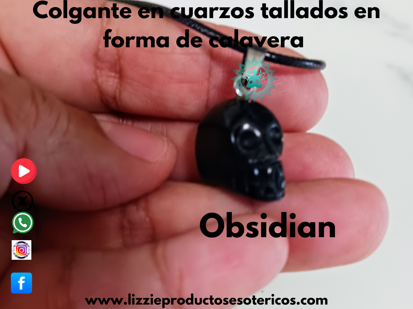 Colgante Cuarzo tallados en forma de Calavera