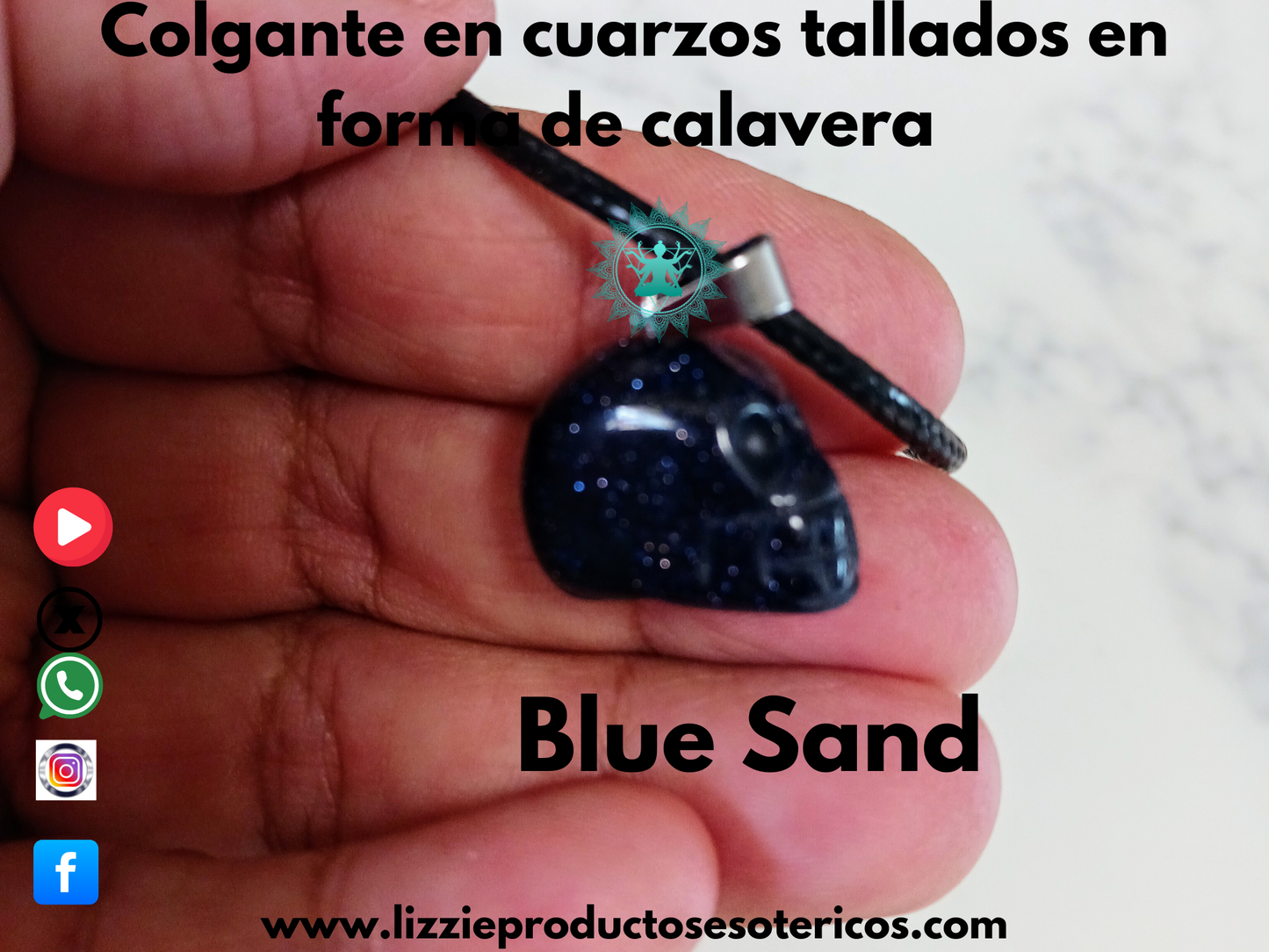 Colgante Cuarzo tallados en forma de Calavera
