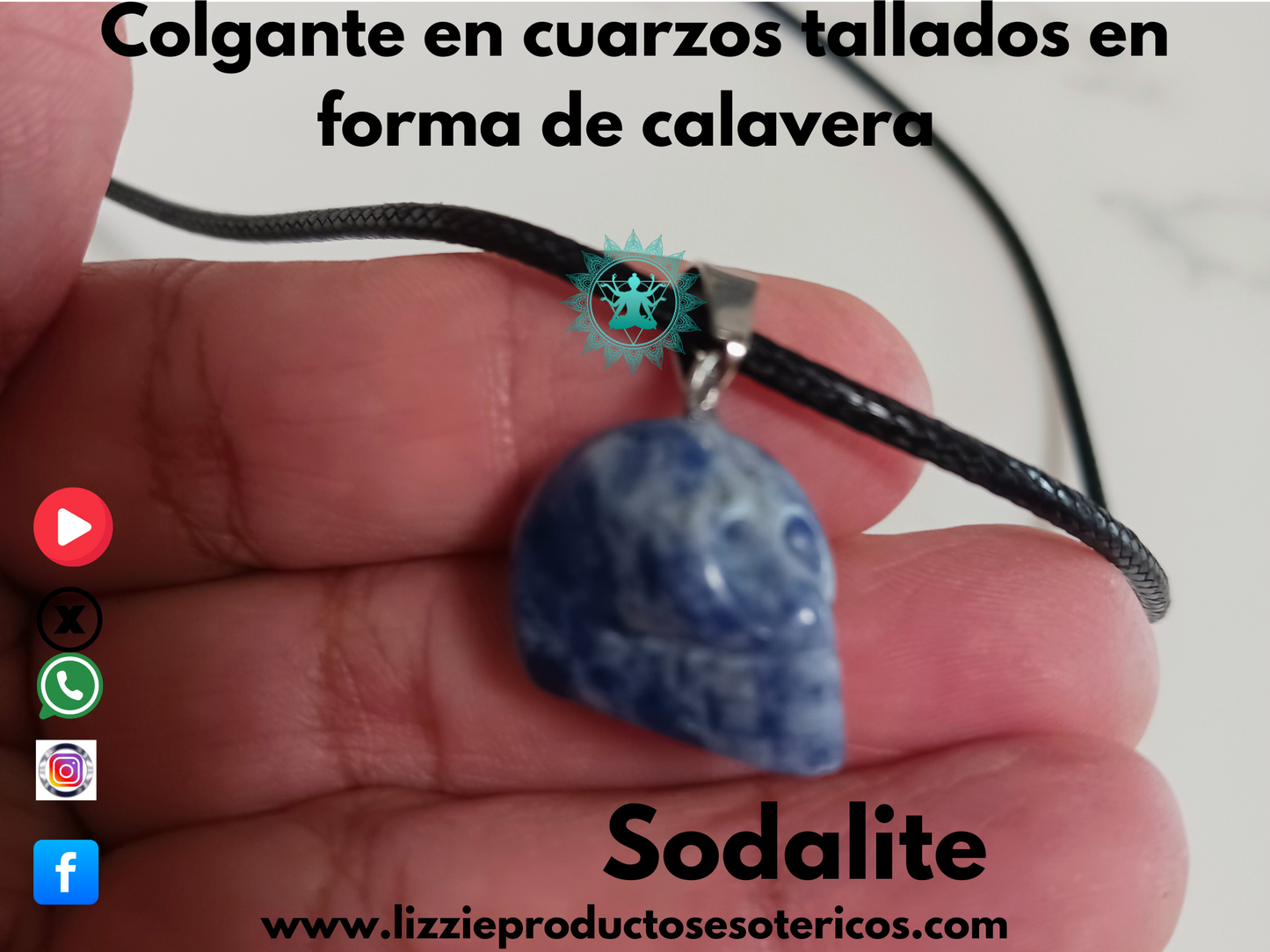Colgante Cuarzo tallados en forma de Calavera