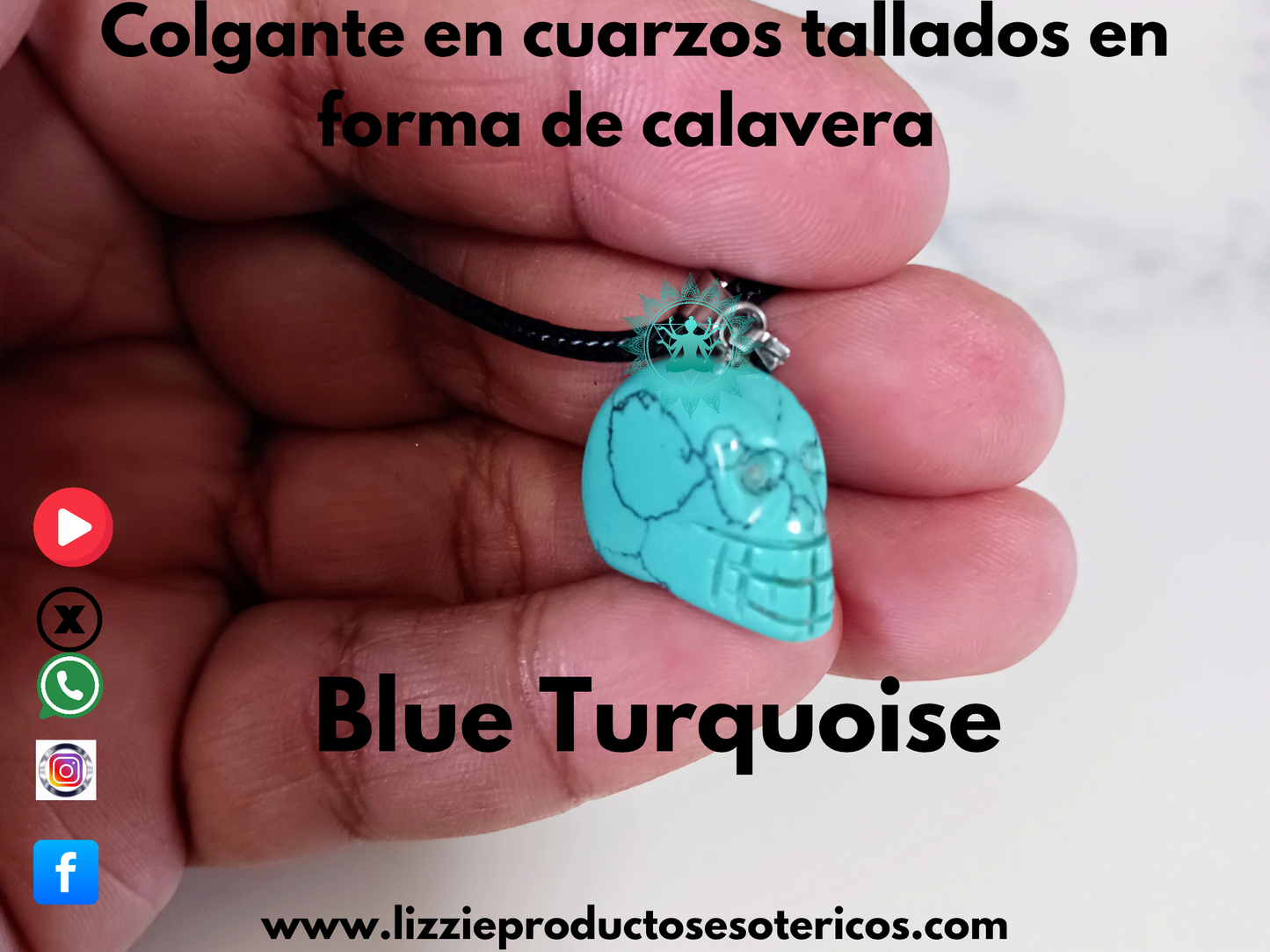 Colgante Cuarzo tallados en forma de Calavera