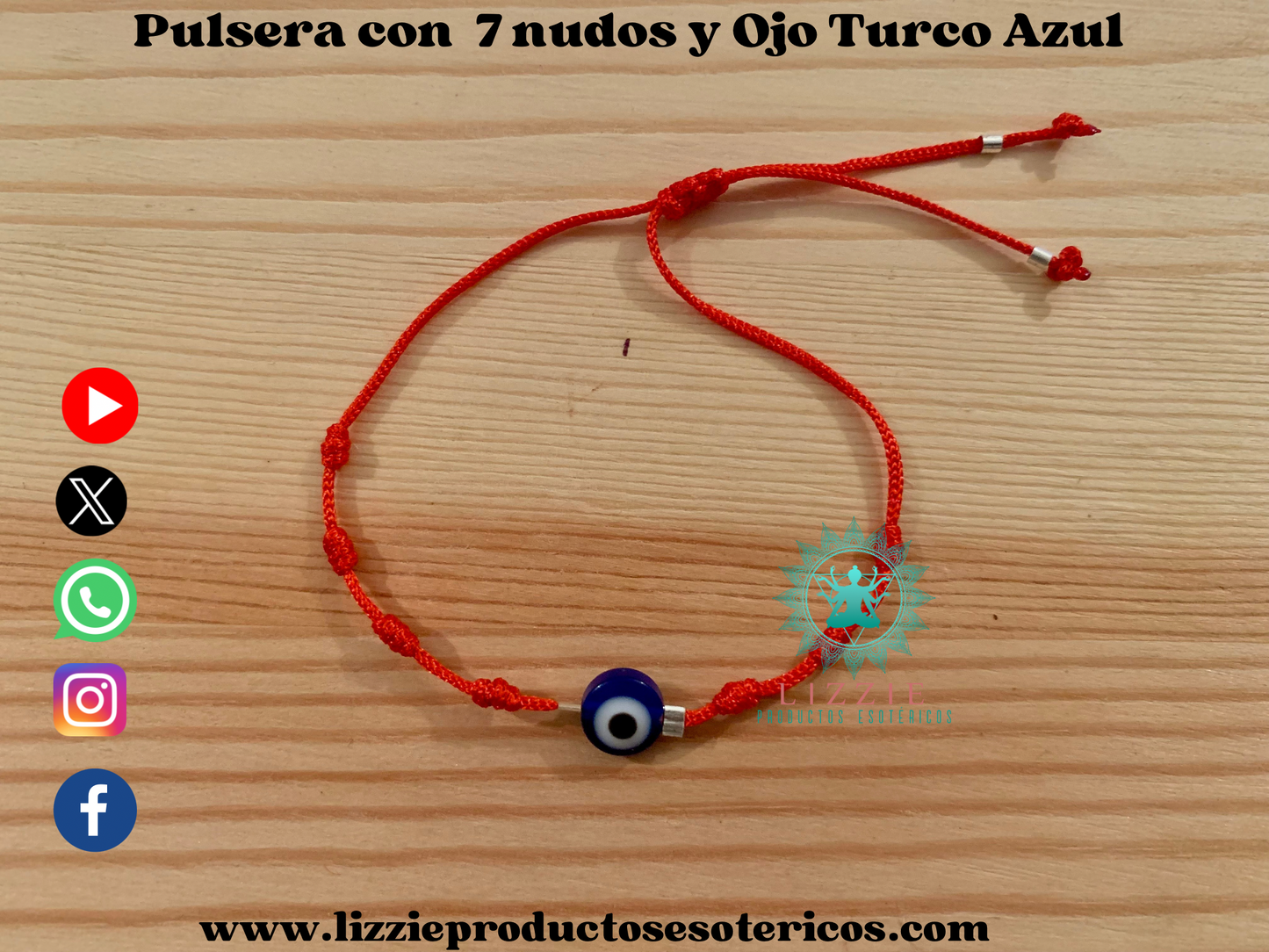 Pulsera con 7 nudos y Ojo Turco Azul