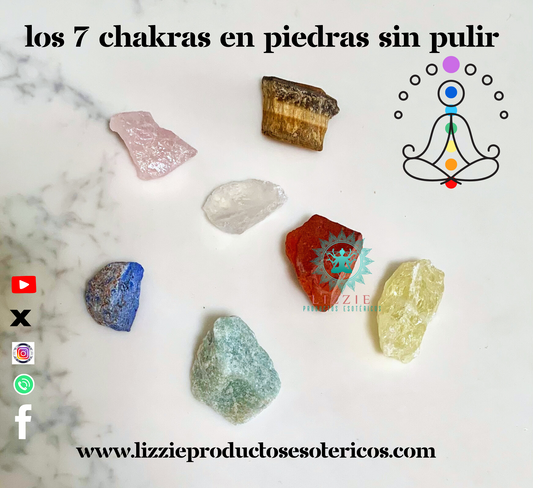 Los 7 chakras en piedras sin pulir