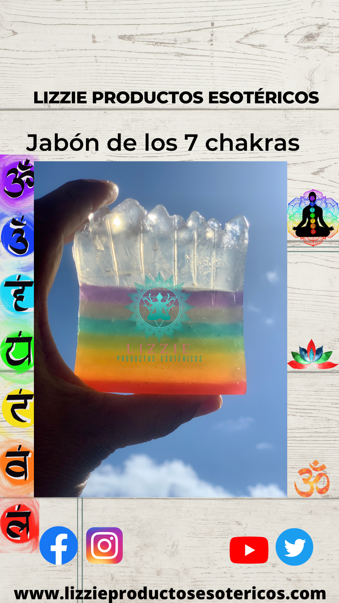 Jabón de glicerina con los colores de los 7 chakras