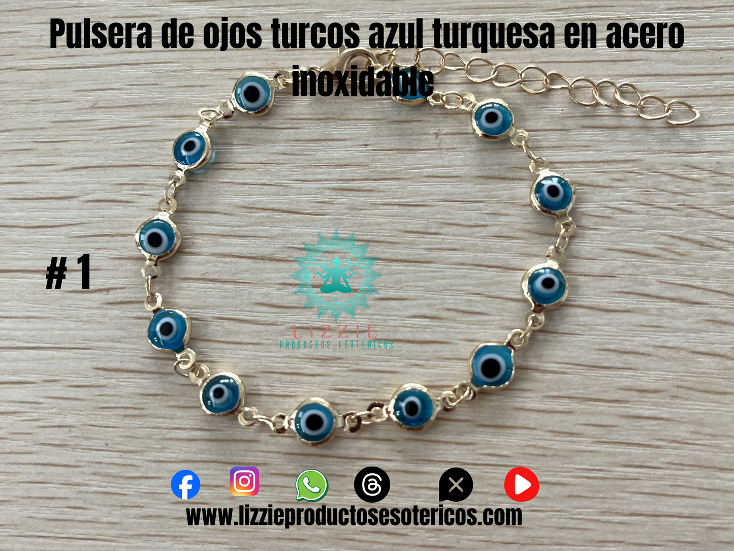 Pulseras de ojos turcos en acero inoxidable