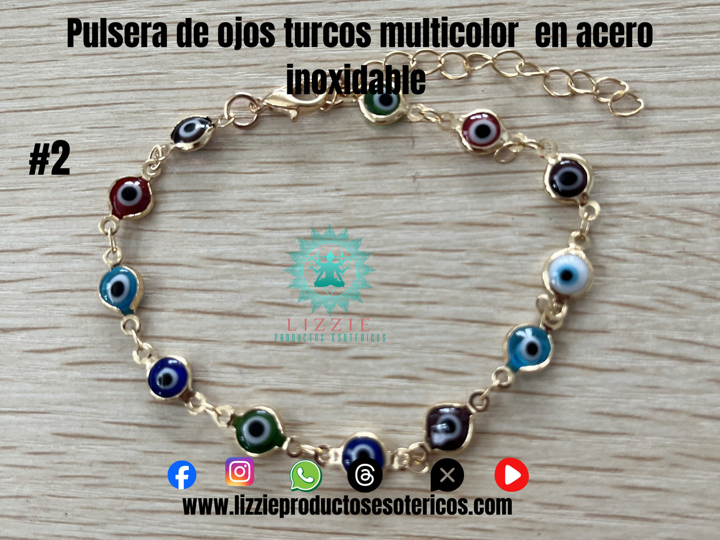 Pulseras de ojos turcos en acero inoxidable