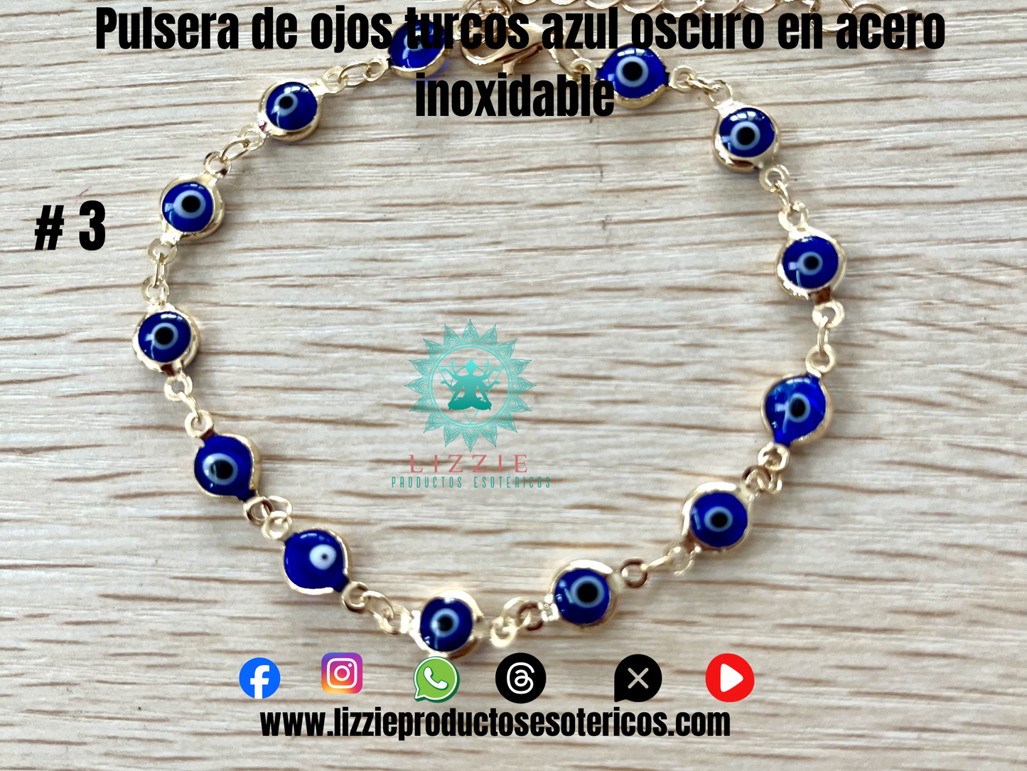 Pulseras de ojos turcos en acero inoxidable