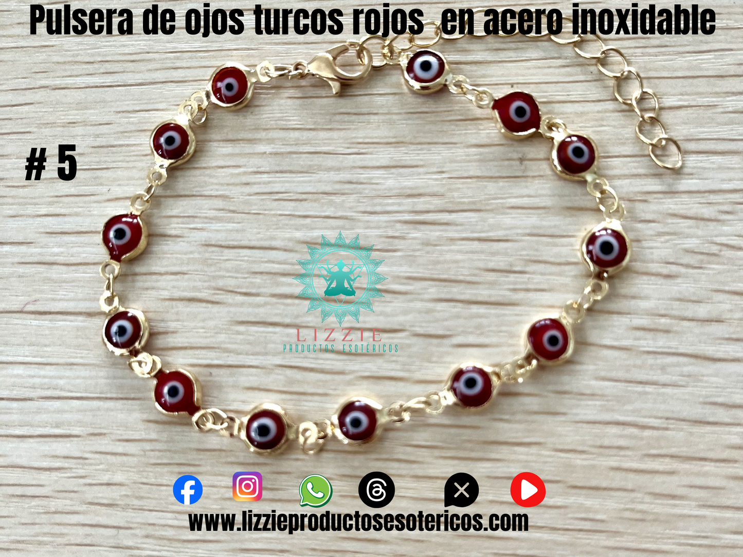 Pulseras de ojos turcos en acero inoxidable