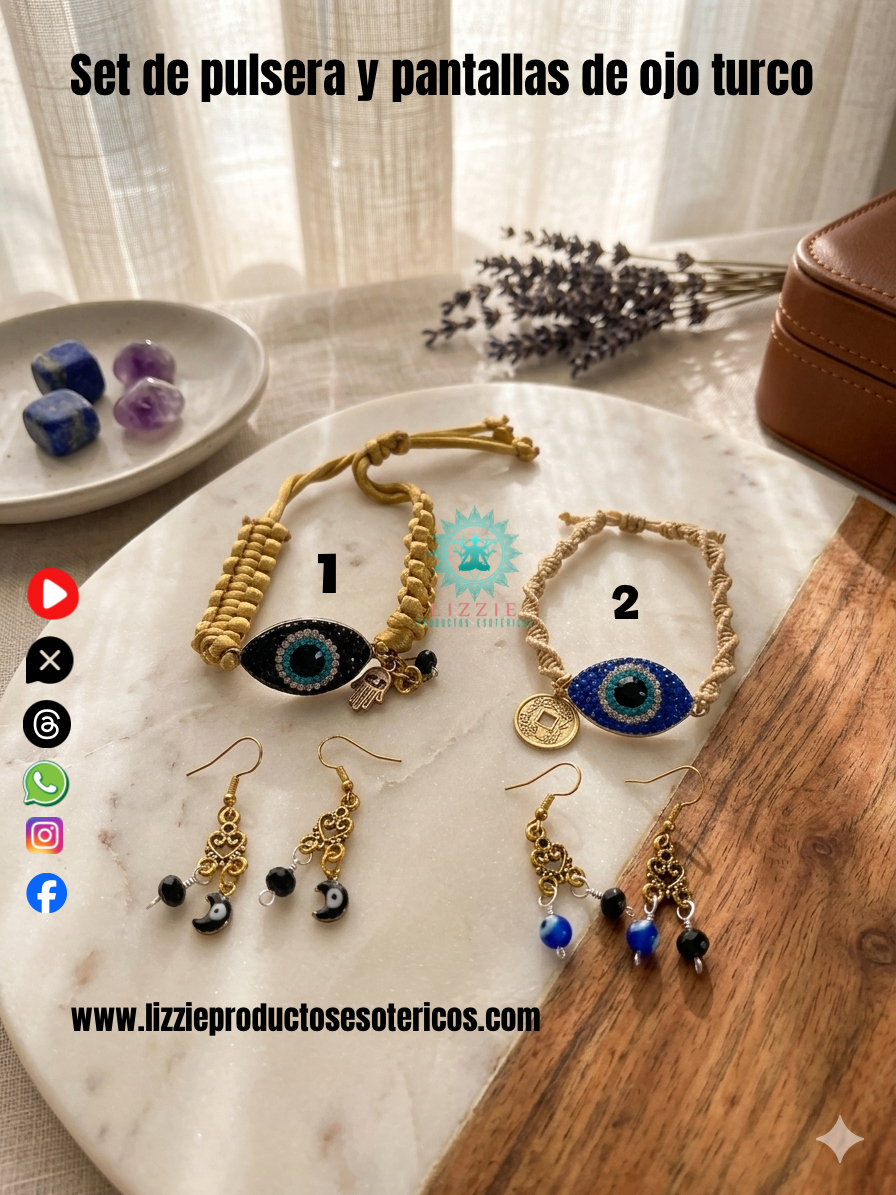 Set de pulsera y pantallas de ojo turco