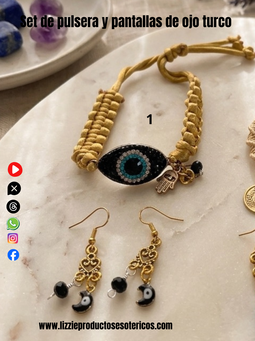 Set de pulsera y pantallas de ojo turco