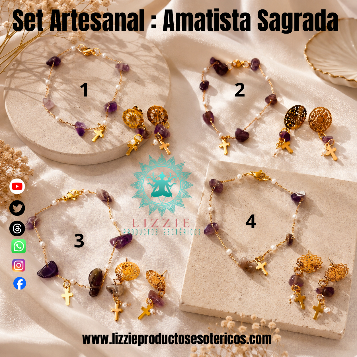 Set Artesanal: Amatista Sagrada