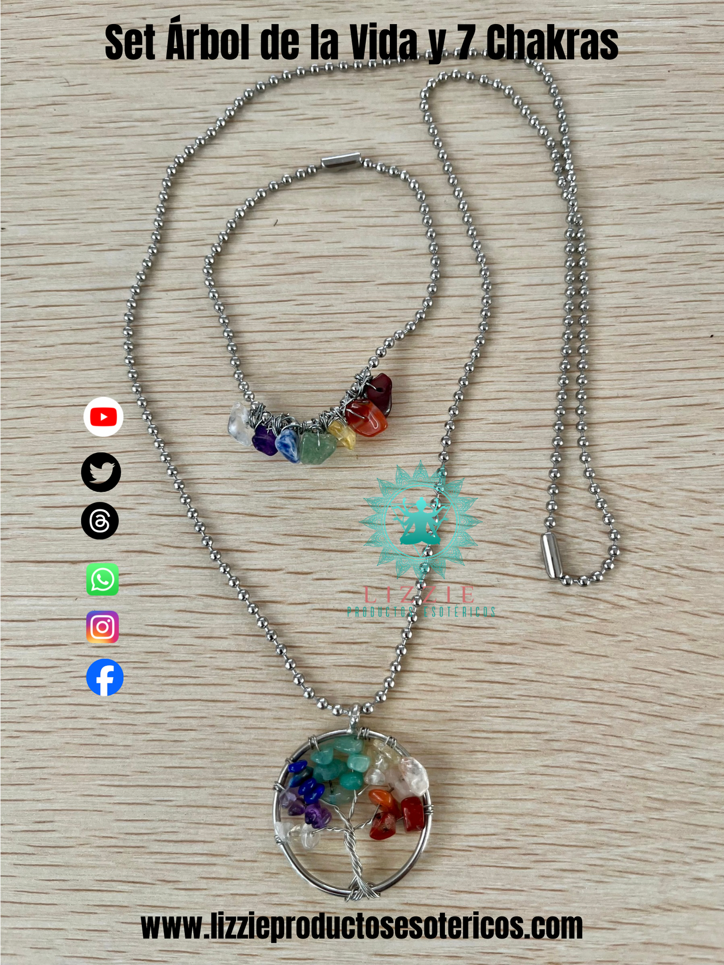 Set árbol de la vida y 7 chakras