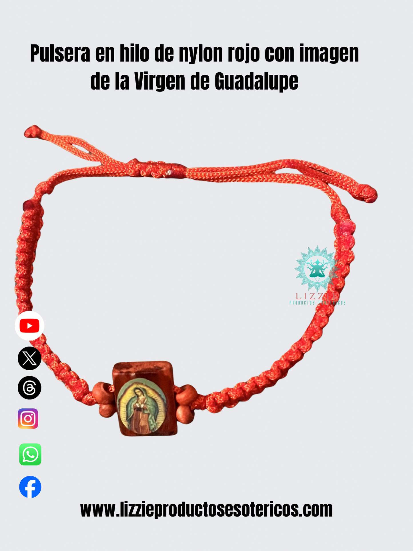 Pulseras en hilo de nylon rojo con imágenes de santos
