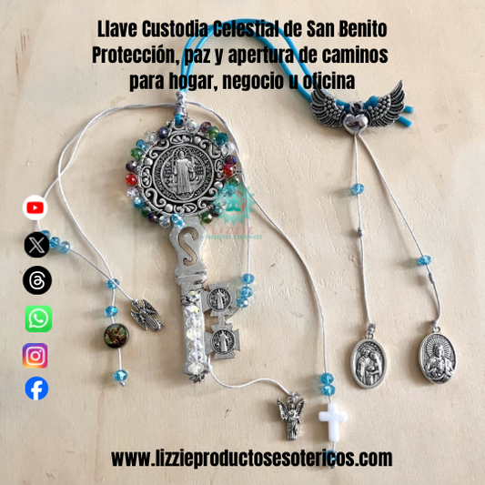 Llave Custodia Celestial de San Benito ( Protección, paz y apertura de caminos para hogar, negocio u oficina)