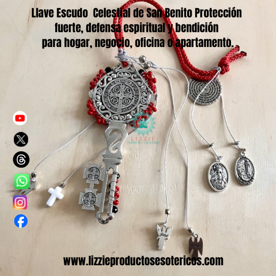 Llave Escudo Celestial de San Benito

Protección fuerte, defensa espiritual y bendición para hogar, negocio, oficina o apartamento.