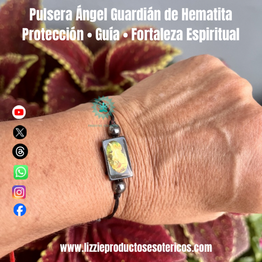 Pulsera Ángel Guardián de Hematita
Protección • Guía • Fortaleza Espiritual