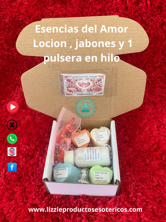 “ Esencias del Amor “ Loción , jabones y una pulsera