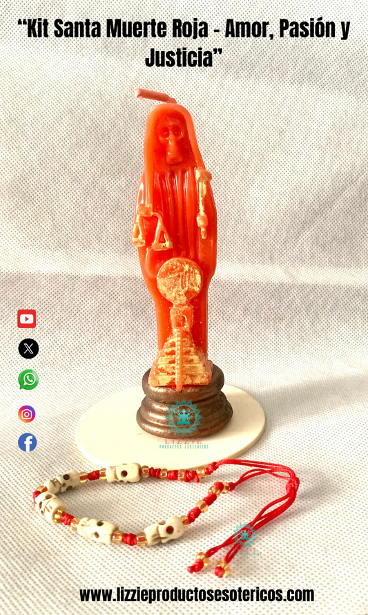“Kit Santa Muerte Roja – Amor, Pasión y Justicia”