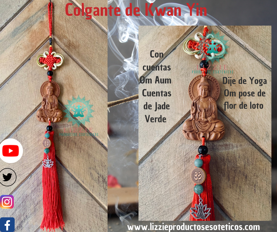 Colgante Decorativo Kwan Yin (Rojo)