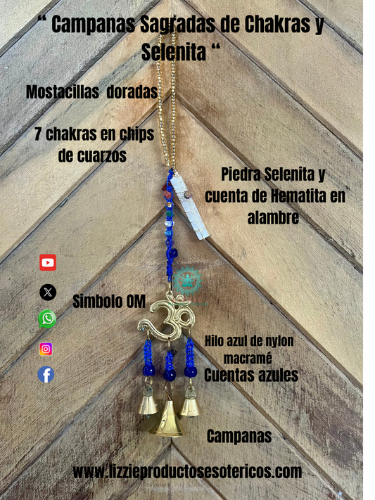 Campana Sagrada de Chakras y Selenita