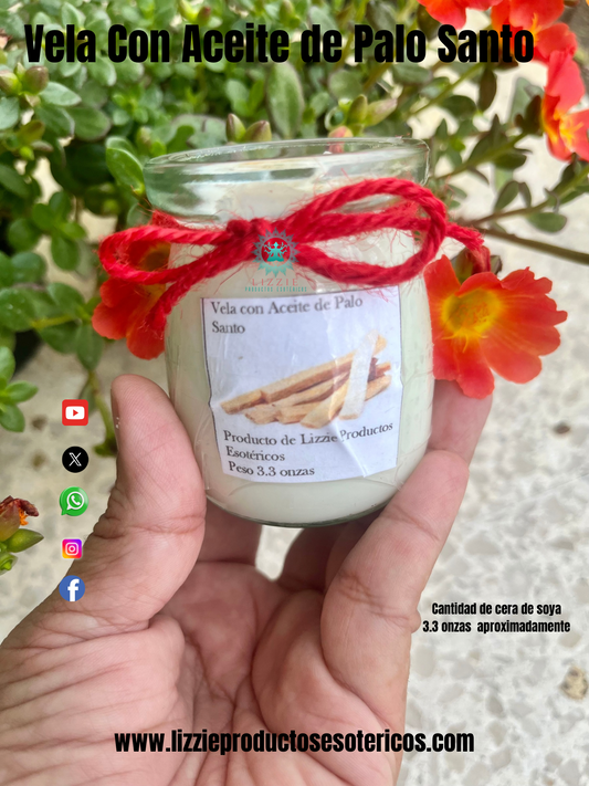 Vela con aceite de Palo Santo