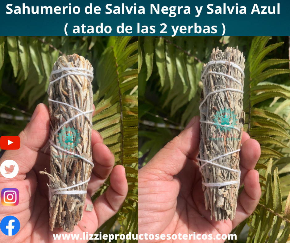 Atado de Sahumerio de Salvia Negra y Salvia azul