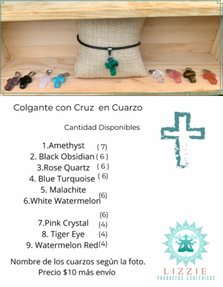 Colgante con cuarzo de cruz